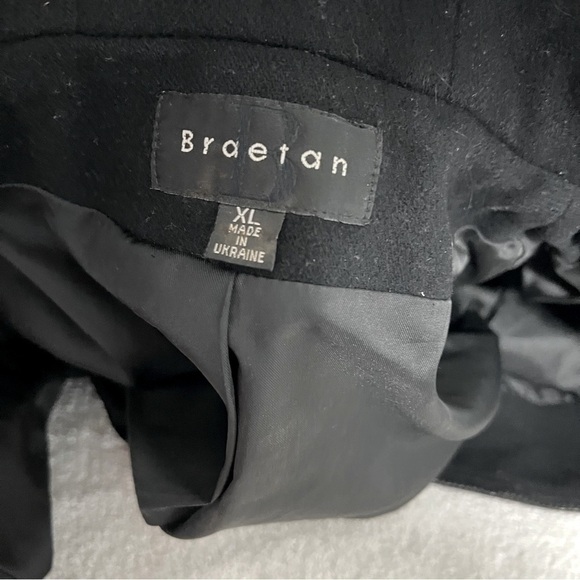 Braetan Women’s 100% Pure Wool Hooded Full Zip Coat with Pockets XL Charcoal/Blk - Picture 3 of 12